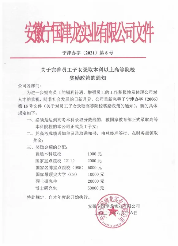 津龙员工子女高考路上再奏凯歌 Jinlong employees' children play another triumphant song on their way to the college entrance examination